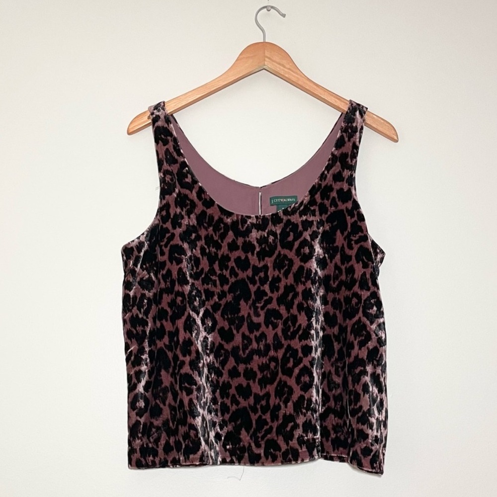 J. Crew Velvet Leopard Tank Top